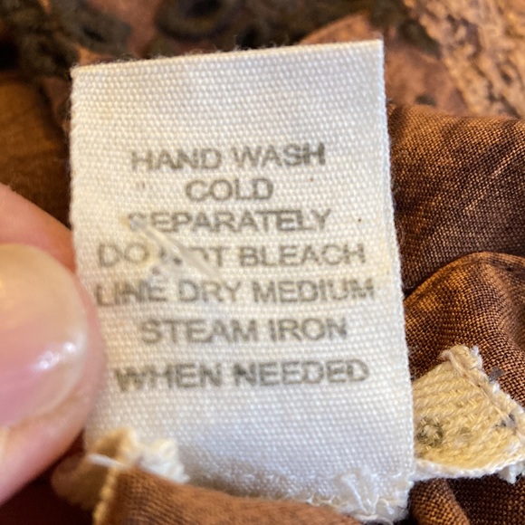 NWT Indigo Thread Co 1X overlay boho style brown with embroidery, acid wash look - Picture 9 of 11